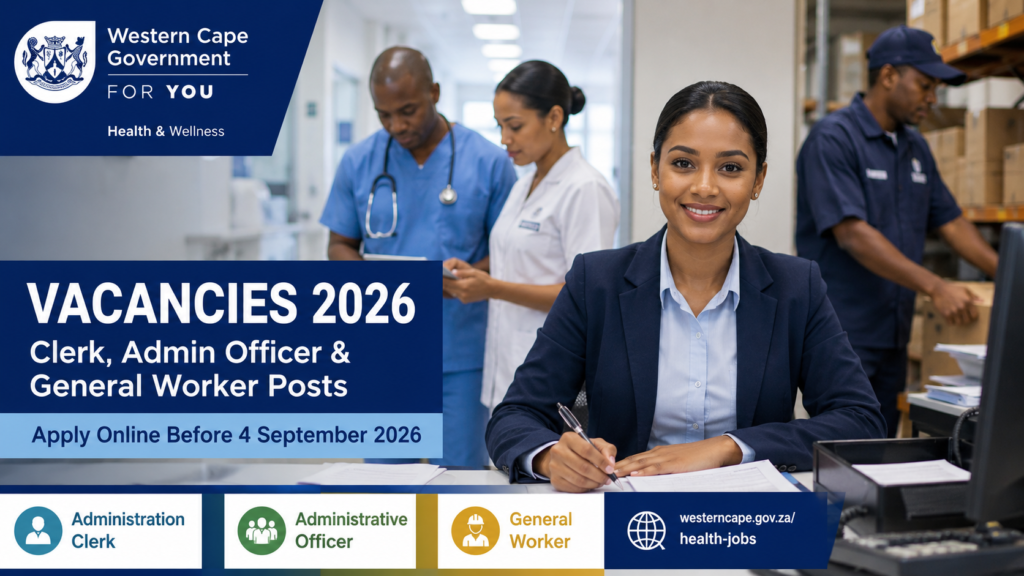 Western Cape Health Vacancies 2026: Clerk, Admin Officer & General Worker Posts